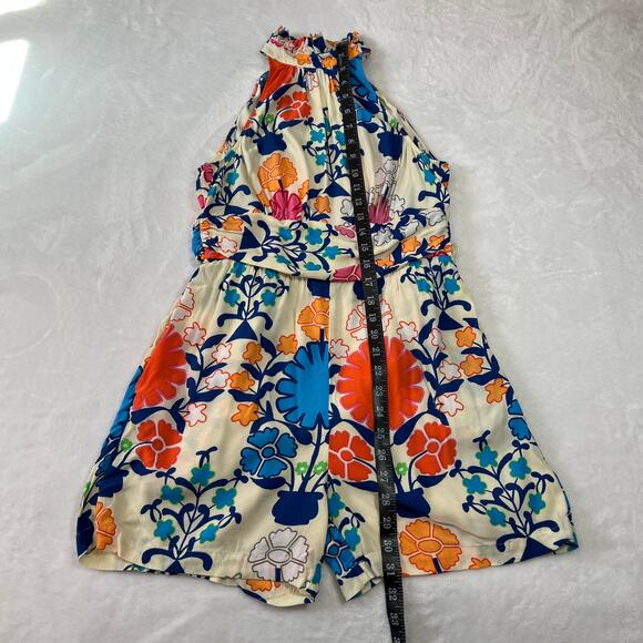 Plenty by Tracy Reese High Neck Sleeveless Floral Ruffle Trim Romper Size XS - Picture 16 of 16